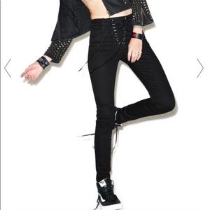 Tripp NYC Black Lace Up D-Ring Skinny Jeans 27/5